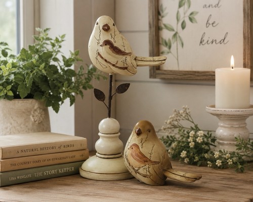 Vintage distressed wooden bird - vintage,