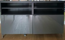 IKEA BESTA TV bench/unit 120x42x74cm black/grey/glass top