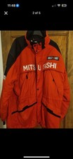 Vintage Red Mitsubishi Ralliart JDM Jacket Coat - Size Large