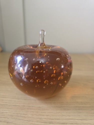 Large amber glass apple