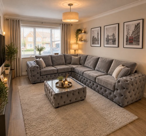 Large chesterfield corner sofa - corner,