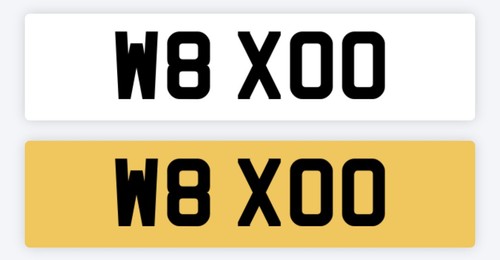 Xoo private number plate - w8,