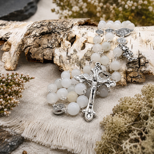 White quartz christening - white,