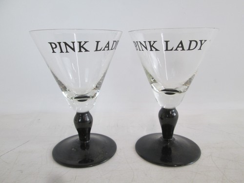 Pink lady cocktail glasses - pink, set