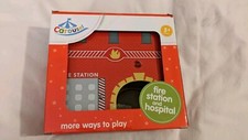 Carousel Fire Station & Hospital for Wooden Train Set New In Box 