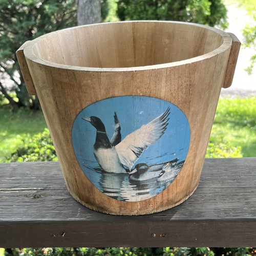 Vtg wooden bucket - wooden, water