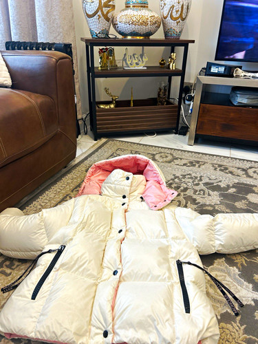 Moncler girls ivory pink - girls, ivory/pink