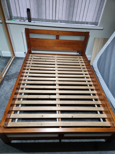 Solid oak doubke bed - oak,