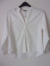 New Zara White Blouse Shirt with Cutwork Embroidery Size: XS RRP: £27.99