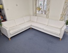 Genuine IKEA Karlstad 5 Seater Corner Sofa Covers in White RRP £500 - COVER ONLY