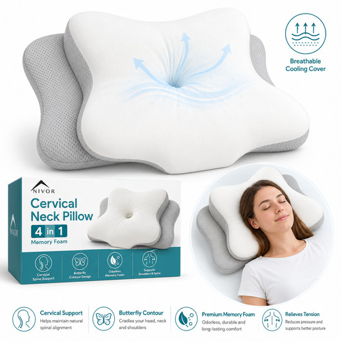 Cervical neck pillow - pillow, memory