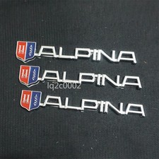 3x Silver Chrome ALPINA Metal