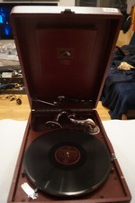 Antique His Masters Voice 102 Red Phonograph Vintage Collectible Gramophone