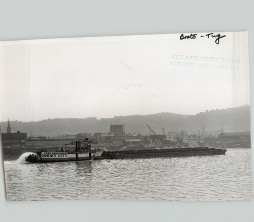 Smoky city tugboat - city,