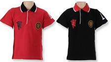 Manchester United Polo Collar T-shirt Man Utd FC Top Kids Size 4 to 12 Official