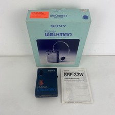 Sony Walkman AM / FM Radio Boxed Vintage SRF-33W Blue Portable 