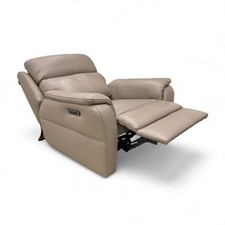 Furniture Village Nicoletti 'Vito' Chair Taupe Leather Power Recliner Headrest
