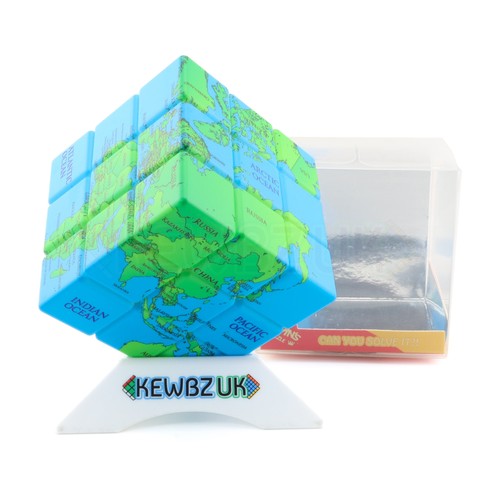 World map 3x3 cube - cube, (borders)