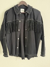 zara black fringe rhinestone