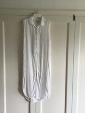 Womens Zara white long open sided sleeveless beach cover up-XL- (21"pit to pit)