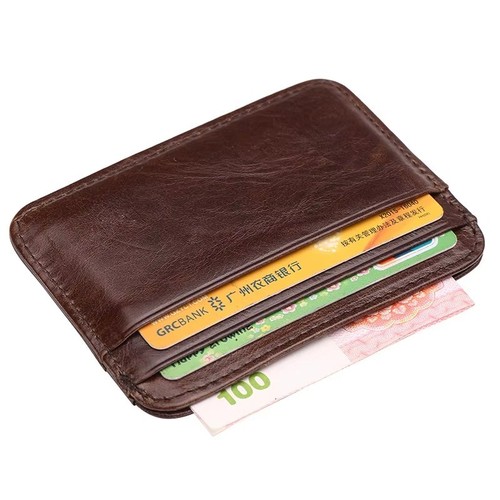 Unisex slim leather wallet - slim,