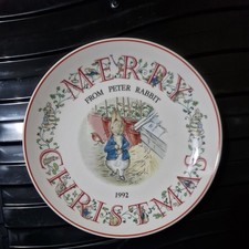 Wedgwood Peter Rabbit Christmas Plate 1992 merry Christmas year plate 