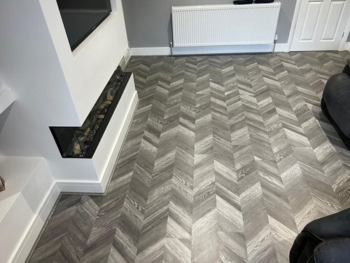 Grey laminate flooring chevron - grey,