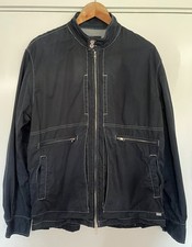 STUSSY ORIGINAL 90'S MENS COTTON JACKET BLACK VINTAGE MEDIUM BUT OVERSIZED!