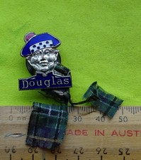 1930s DOUGLAS enamel motorcycle bike car aero badge pin lapel