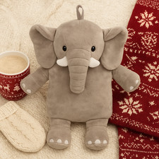 New Adorable Elephant Hot Water Bottle Soft, Cosy & Cuddly Winter Warmer, Gift-A