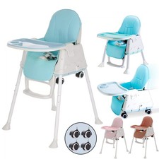 Adjustable 3-In-1 Baby Highchair Infant High Feeding Seat Toddler Table Chair UK