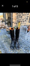 English Made Regent Black Leather Riding Boots UK Size 5.5