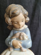 Lladro Gres No. 2094. Porcelain Figurine. Girl With RABBIT. Excellent Condition.