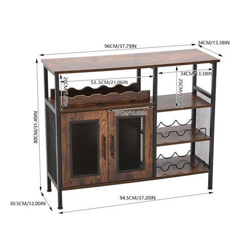 Wine bar cabinet industrial - wine,