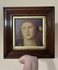 Antique Victorian Oak Picture Frame Gilt Slips Glass Fits 7” X 7” Or 7.5” X 7.5”