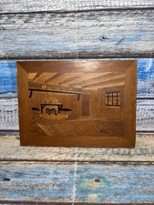 Vintage Wooden Marquetry Wall