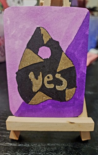 Aceo original art card yes - aceo,