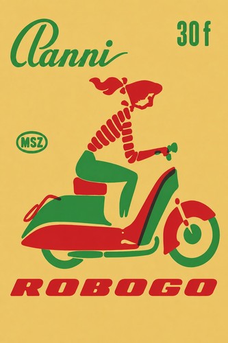 Retro scooter poster - scooter,