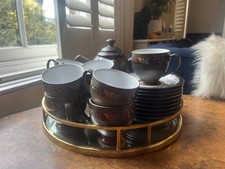 4 x DENBY POTTERY MARRAKESH MOSAIC TILE DESIGN TEA SET SERVICE 4x CUP & SAUCERS