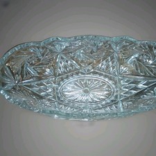 Vintage Etched Cut Glass Fruit