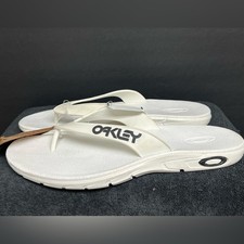 Oakley B1B Flip Flops Thong Sandals Men’s Sz 13 White Contoured Footbed BRAZIL