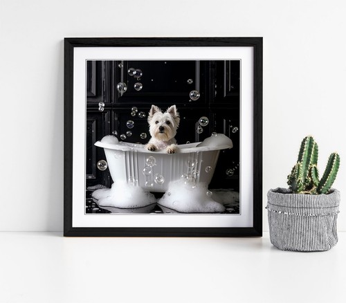 White westie dog bath - in,