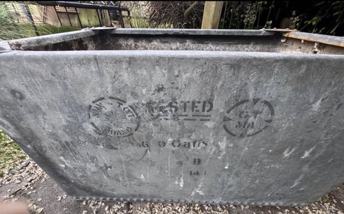 Vintage galvanised water tank - galvanised,