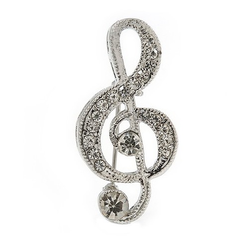 Small silver tone crystal - small,