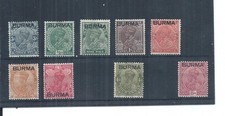 Burma stamps.  1937 GV MH lot.    (AS965)