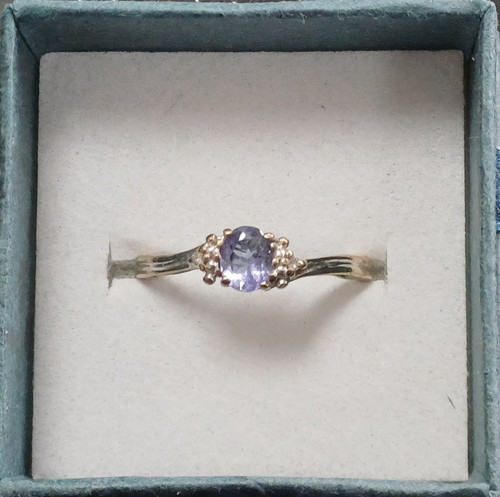 Tanzanite and diamond ring - tanzanite,