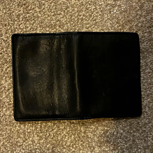 Harrods black leather bifold - black,