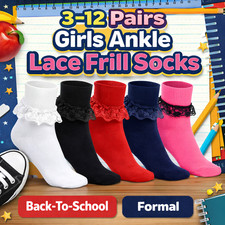 3-12 Pairs Girls Ankle Socks