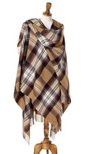 Bronte by Moon 100% Merino Wool Scottish Tartan MINI Ruana/ Shawl /Wrap RRP £100