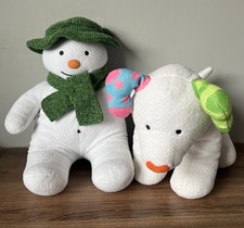 OFFICIAL BUILD A BEAR THE SNOWMAN & SNOWDOG CHRISTMAS PLUSHIES SOFT TOYS SET